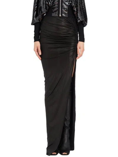 Rickowenslilies Long Women's Black Skirt For Ss24