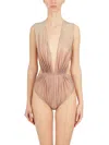 Rickowenslilies Tangerine Degrade Body Top With Deep Plunge And Open Back In Orange