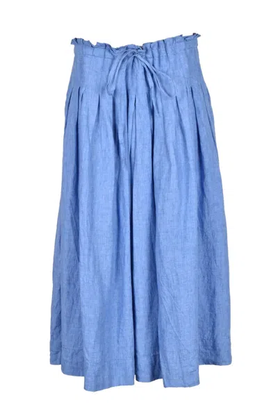 Ricorrrobe Linen Culottes High Waist - Light Blue