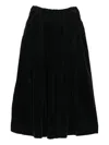 Ricorrrobe Pleated Velvet Skirt In Black
