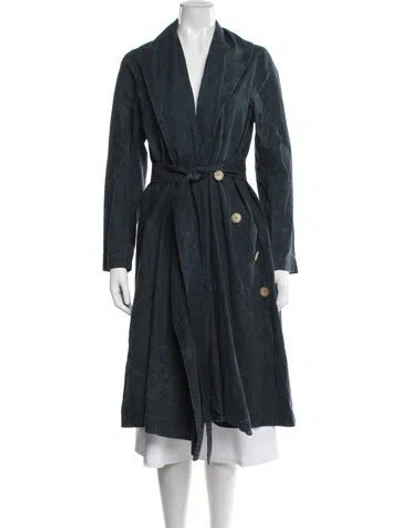 Pre-owned Ricorrrobe Trench Coat In Blue