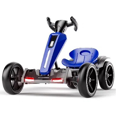 Ride One 12v Electric Kids Pedal Go Kart, Folder Go Kart, Outdoor Ride On Toy With Adjustable Seat, 4 Non-sli