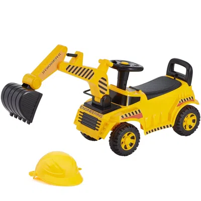Ride One Ride On Toddler Car, Push Car For Toddler 19 To 36 Months, Excavator Digger Toy With Helmet & Music,