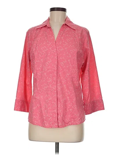 Pre-owned Riders By Lee 3/4 Sleeve Button Down Shirt In Pink