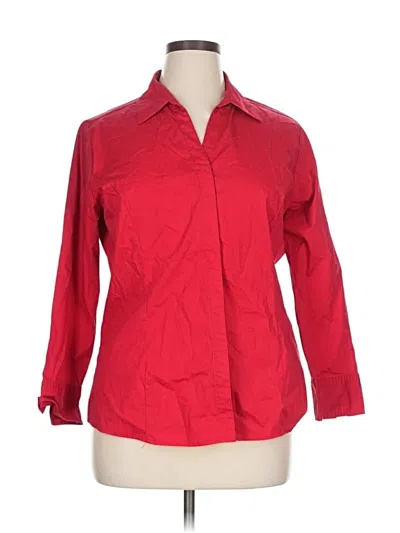 Pre-owned Riders By Lee 3/4 Sleeve Button Down Shirt In Red