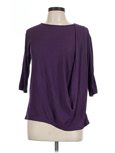 Pre-owned Riders By Lee 3/4 Sleeve Top Purple Boatneck Tops