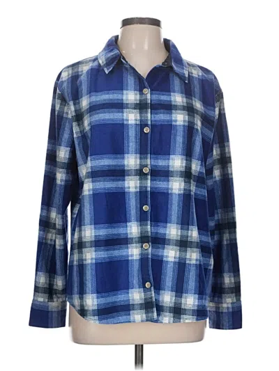 Pre-owned Riders By Lee Long Sleeve Blouse In Blue
