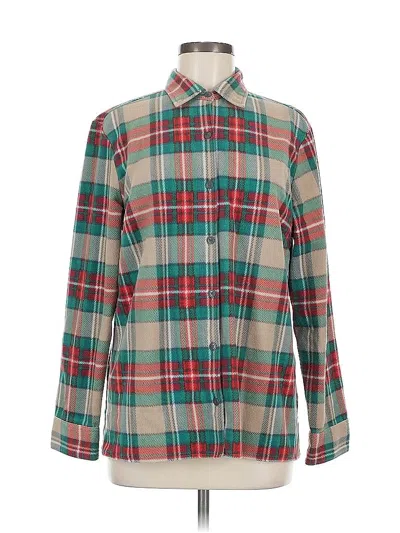 Pre-owned Riders By Lee Long Sleeve Blouse In Green