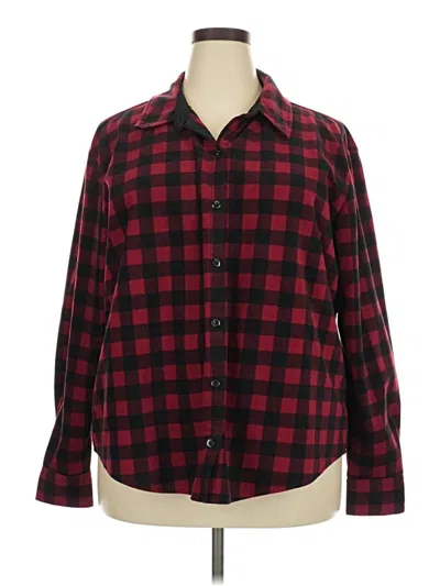 Pre-owned Riders By Lee Long Sleeve Blouse In Red