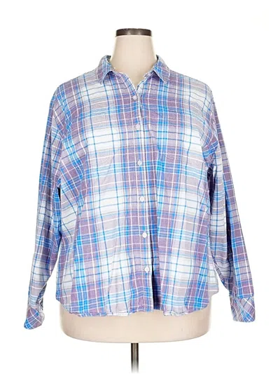 Pre-owned Riders By Lee Long Sleeve Button Down Shirt In Blue