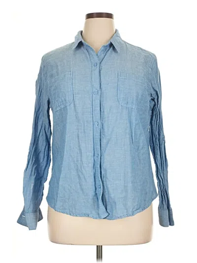 Pre-owned Riders By Lee Long Sleeve Button Down Shirt In Blue