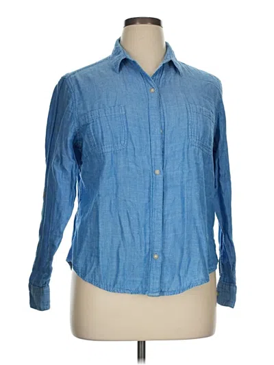 Pre-owned Riders By Lee Long Sleeve Button Down Shirt In Blue
