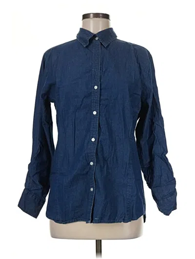 Pre-owned Riders By Lee Long Sleeve Button Down Shirt In Blue