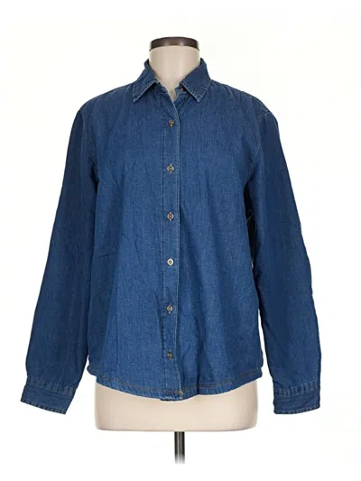 Pre-owned Riders By Lee Long Sleeve Button Down Shirt In Blue