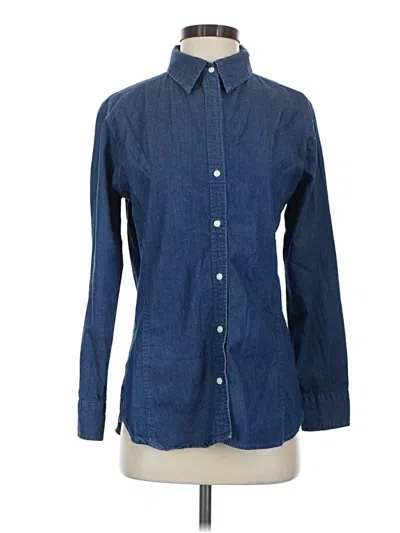 Pre-owned Riders By Lee Long Sleeve Button Down Shirt In Blue