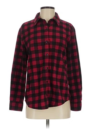 Pre-owned Riders By Lee Long Sleeve Button Down Shirt In Burgundy