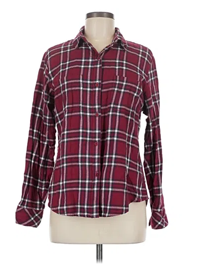 Pre-owned Riders By Lee Long Sleeve Button Down Shirt In Burgundy