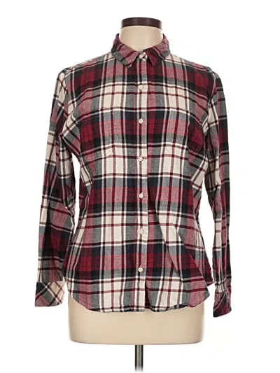 Pre-owned Riders By Lee Long Sleeve Button Down Shirt In Burgundy