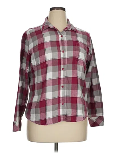 Pre-owned Riders By Lee Long Sleeve Button Down Shirt In Burgundy