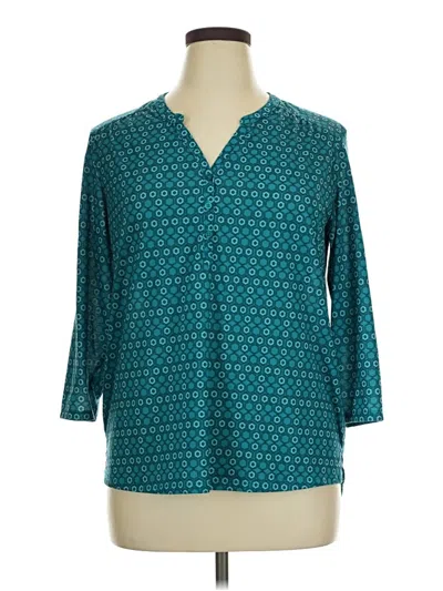 Pre-owned Riders By Lee Long Sleeve Henley Shirt In Teal