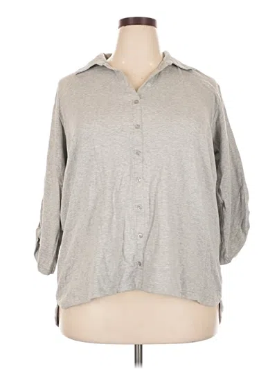 Pre-owned Riders By Lee Long Sleeve Polo Shirt In Gray