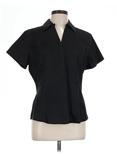Pre-owned Riders By Lee Short Sleeve Blouse In Black