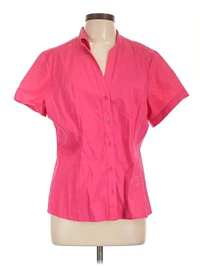 Pre-owned Riders By Lee Short Sleeve Blouse In Pink