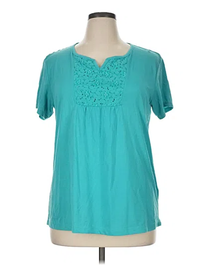 Pre-owned Riders By Lee Short Sleeve Henley Shirt In Teal