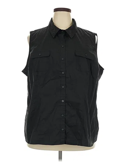 Pre-owned Riders By Lee Sleeveless Button Down Shirt In Black