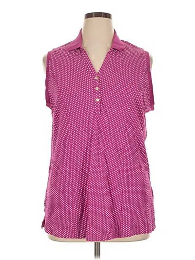 Pre-owned Riders By Lee Sleeveless Button Down Shirt In Pink