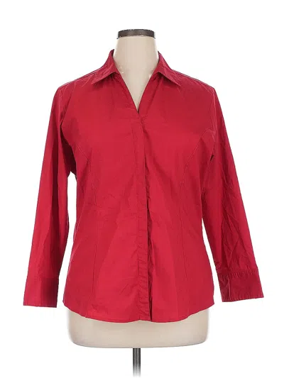 Pre-owned Riders Long Sleeve Button Down Shirt In Red