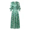 Ridley London Women's Green Ella Dress: Mint Dapple Satin In Green