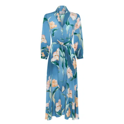 Ridley London Women's Heyde Dress: Blue Ohara Tulip Crepe Silk