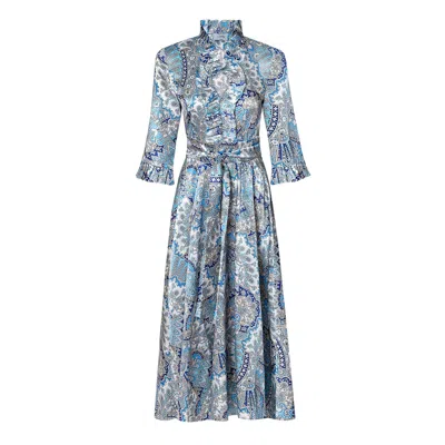Ridley London Women's Oriana Dress: Blue Great Emporium Satin