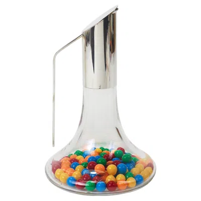 Pre-owned Riedel Mesa Elegant Silver & Crystal Carafe, Decanter, Pitcher, Italy, 1980s In Beige