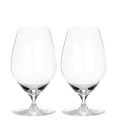 Riedel Set Of 2 Crystal Veritas Beer Glasses In Transparent