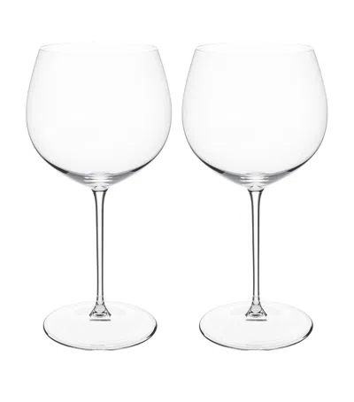 Riedel Set Of 2 Crystal Veritas Chardonnay Wine Glasses In Transparent