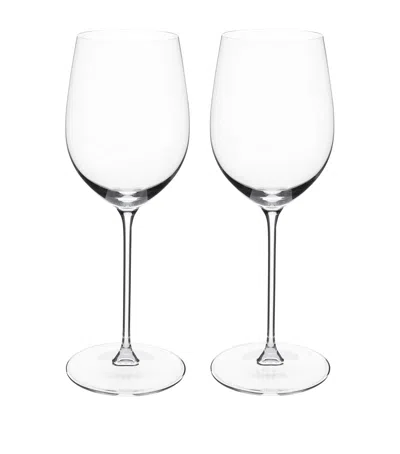 Riedel Set Of 2 Crystal Veritas Chardonnay Wine Glasses In Transparent