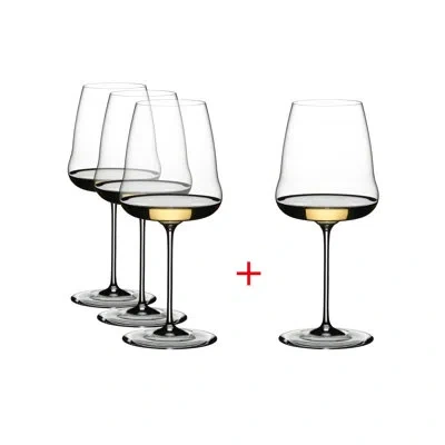 Riedel Winewings Chardonnay Wine Glass (pay 3 Get 4) In Clear