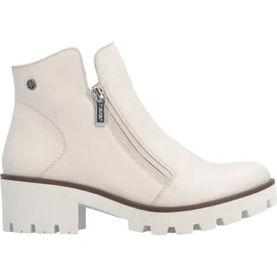 Rieker Amalia 54 Leather Bootie In White