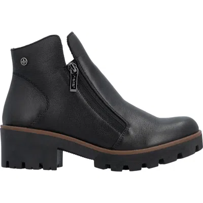 Rieker Amalia 54 Leather Bootie In Black