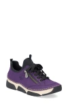 Rieker Angela Sneaker In Aubergine/schwarz