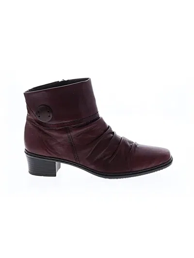 Pre-owned Rieker Ankle Boots In Burgundy