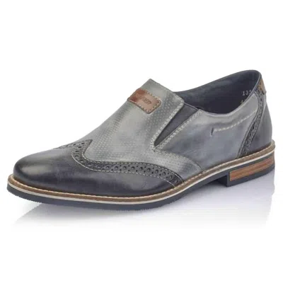 Rieker Men's Field Loafer Shoes In Light Blue Combo In Multi