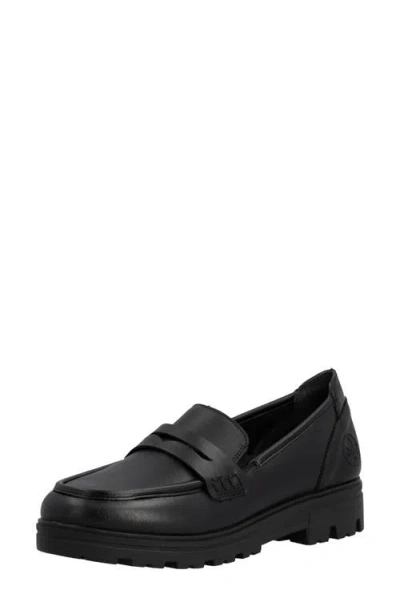 Rieker Nadja 50 Faux Leather Loafer In Black