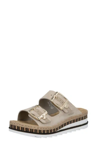 Rieker Regina 55 Slide Sandal In Neutral