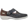 Rieker Women's 413g4-14 Sandals In Pazifik/mogano Leather In Multi