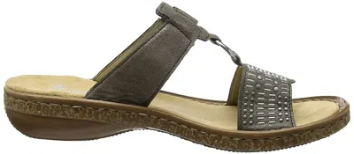Rieker Women's 62854-45 Open Toe Adjustable Casual Sandals In Grey In Green