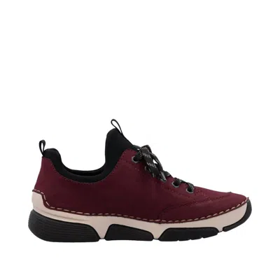 Rieker Women's Angela Slip On Sneaker In Bordeaux / Black In Multi