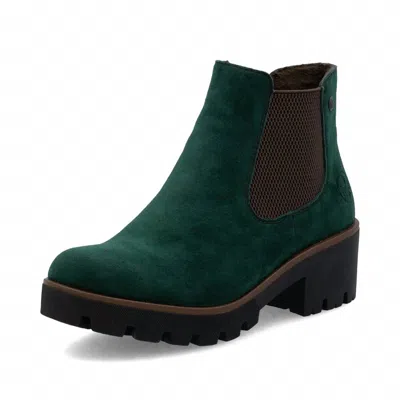 Rieker Women's Chelsea Boot In Bottlegreen/brown In Green